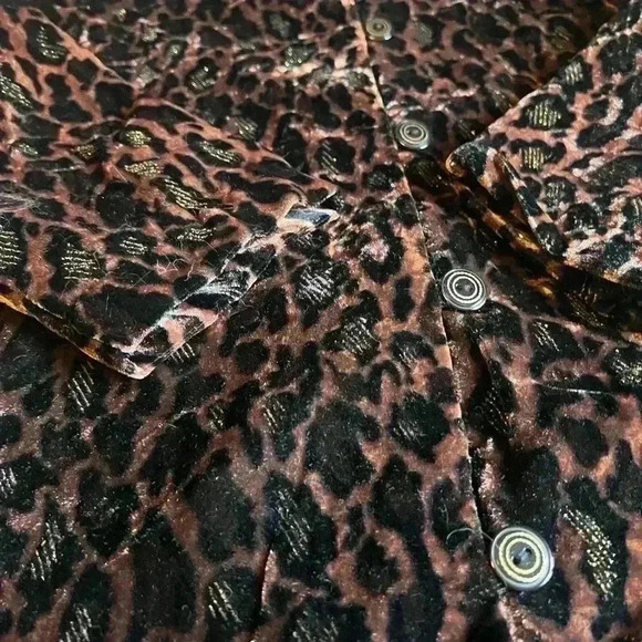 Women’s Vintage  White Stag Leopard Print Jacket with Faux Fur Trim Size M - Picture 2 of 6